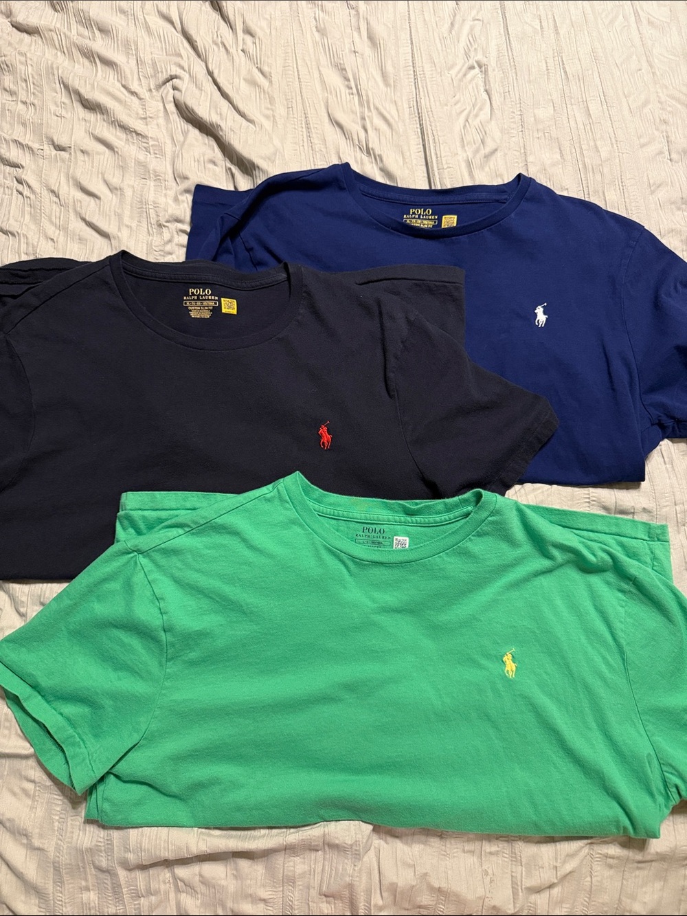*3* Polo by Ralph Lauren Mens Crew Neck T-Shirt - Green